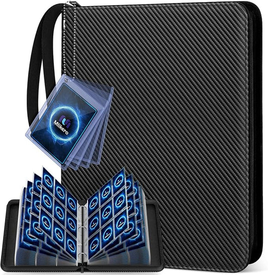 Mlikero Card Binder 9 Pocket, Trading Card Binder with Card Display Design, 720 Double Sided Pocket PU Collection Binder, Card Albums for MTG, TCG, and Sports Cards