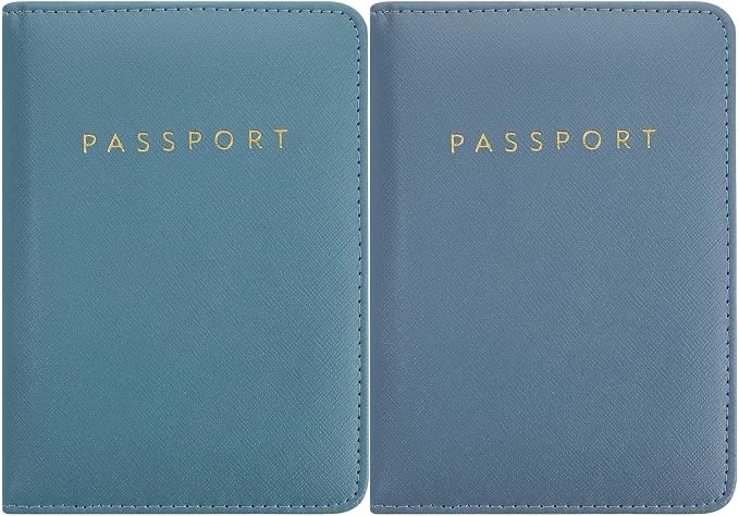 2 Pcs Passport Cover Holder for Travel Waterproof Leather Passport Wallet Case Book Travel Cruise Essentials for Women Men | 2 Pieces