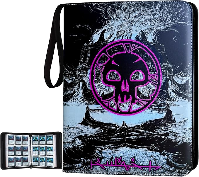9 Pocket Card Binder, 720 Double Sided Pocket Trading Card Binder, Premium PU Card Collector Album,Card Folder for MTG/YGO/PTCG/Game Cards(Purple)