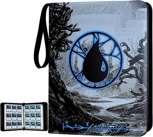 9 Pocket Card Binder, 720 Double Sided Pocket Trading Card Binder, Premium PU Card Collector Album,Card Folder for MTG/YGO/PTCG/Game Cards(Blue)