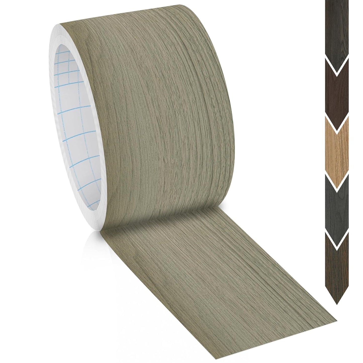 GSCIT Club Silver Walnut Wallpaper, 2.4 inch X 25ft Self Adhesive Wood Grain Repair Tape Silver Walnut Repair Patch for Tables, Chairs, Baseboards, Doors, Windows, Floors, Handicraft DIY.