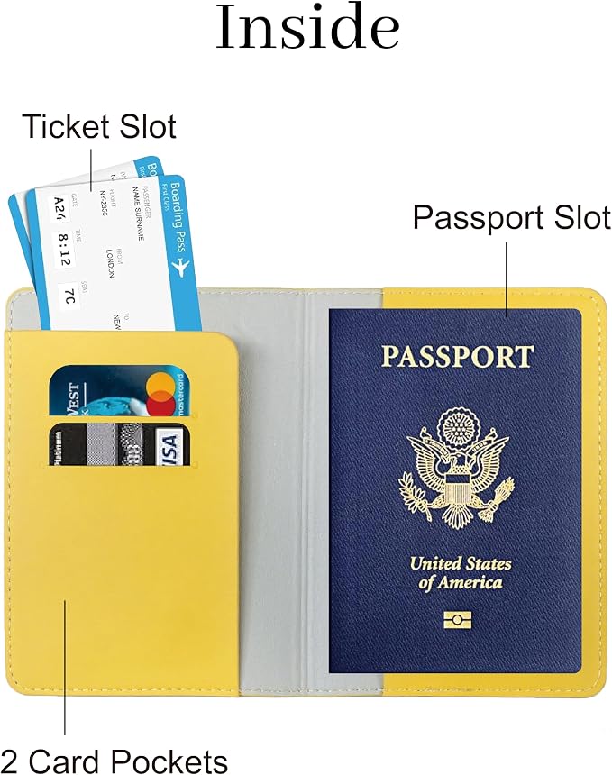 Passport Holder for Travel, RFID Blocking Waterproof PU Leather Travel Passport Cover Case Wallet
