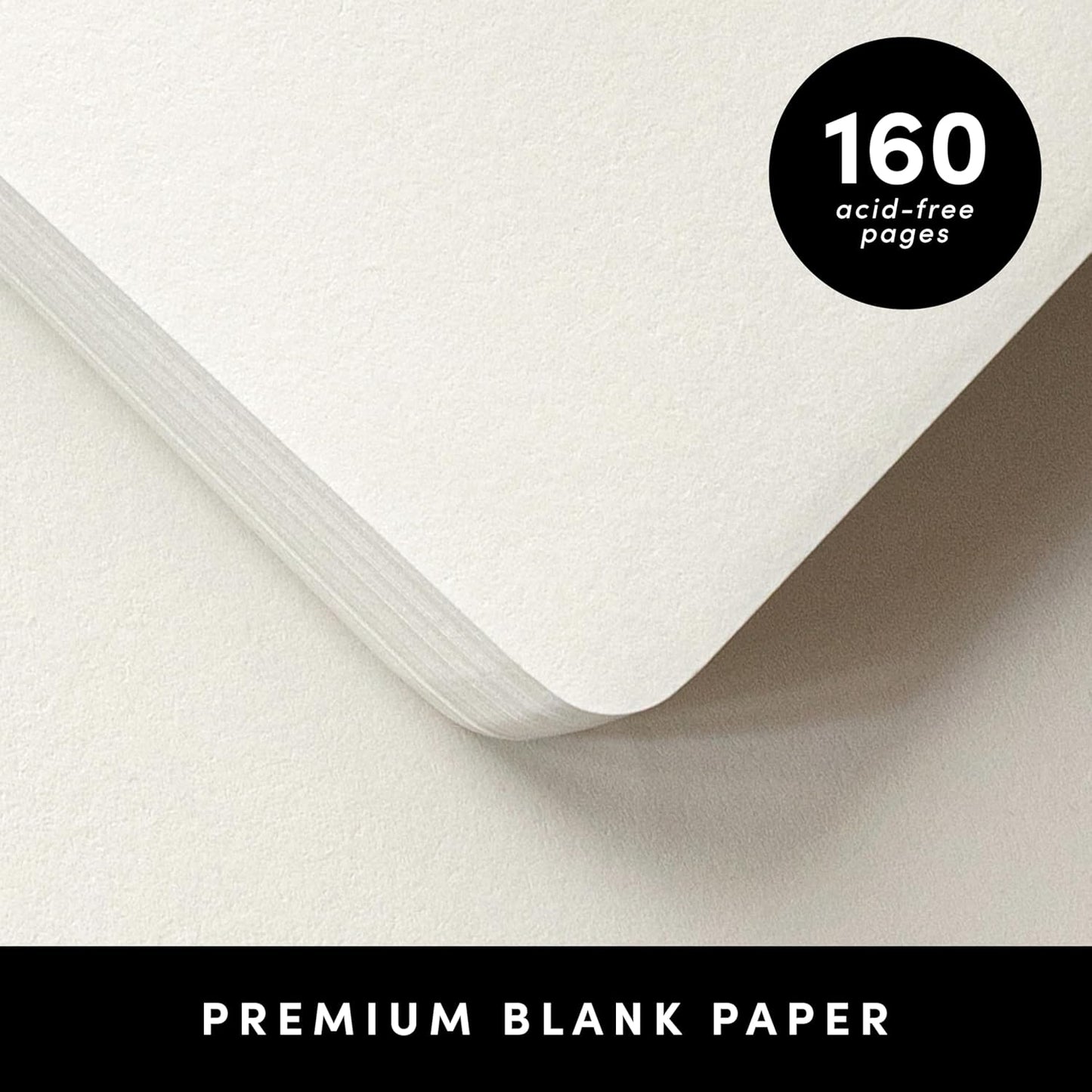PAPERAGE Blank Journal Notebook, (Red), 160 Pages, Medium 5.6 in x 8 in - 100 GSM Thick Paper – Hardcover Journaling Notebook for Work, School, Note Taking or Sketching