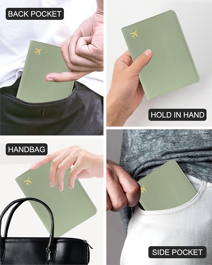 Passport Holder for Travel, RFID Blocking Waterproof PU Leather Travel Passport Cover Case Wallet