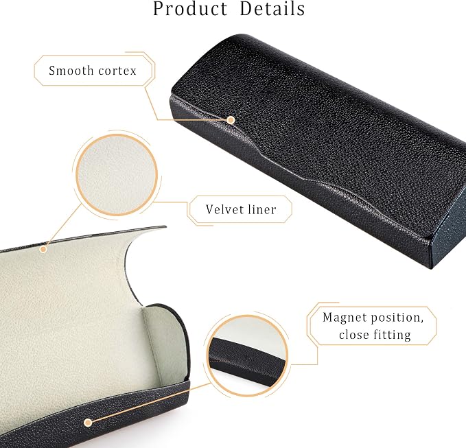 LifeArt Eyeglass Case Hard Shell, Portable Sunglass Case, Fashionable PU Leather Eyeglass Case, Lightweight