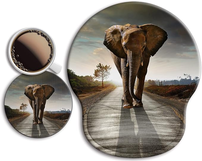 Ergonomic Mouse Pad with Wrist Rest Support,Gel Mouse Pads for Desk | Big Mousepad With Coaster Non-slip & Pain Relief for Computer, Home&Office Desk Decor
