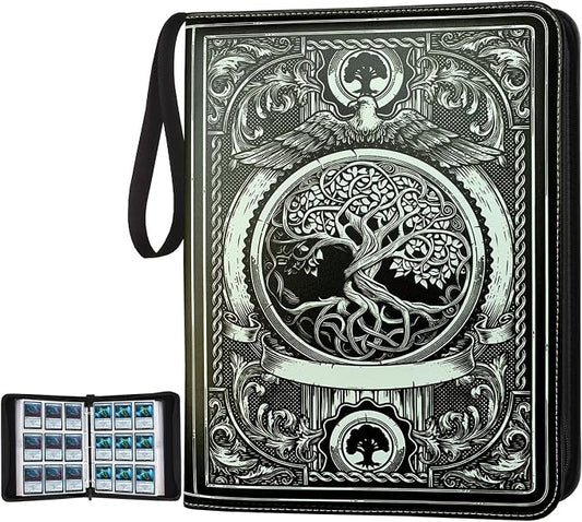 9 Pocket Card Binder,Trading Card Binder Premium 720 Double PU Card Collection Binder with Sleeves,Card Folder for MTG, TCG, Sports Cards（Black）