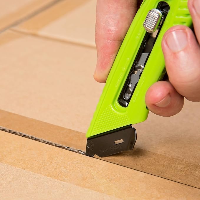 Pacific Handy Cutter S5R Box Cutter | Heavy Duty Utility Knife, Tape Splitter, & Film Cutter | 3-Position Retractable Box Cutter with Easy Blade Change | For Right Handed Users