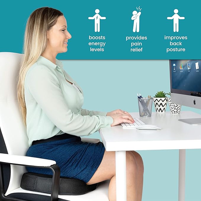 Gel Donut Pillow| Lifting Cushion | Donut Cushion for Tailbone Hemorrhoid Cushion Coccyx Sciatica Pregnancy Cushion, Black