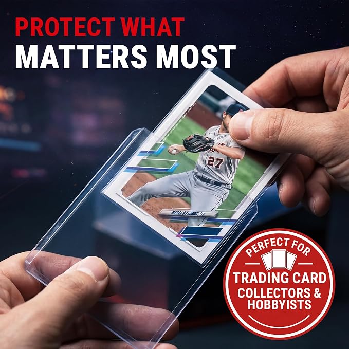 Ultra Pro Toploaders and Card Sleeves Bundle – 3" x 4" Clear Regular Toploaders & Soft Penny Sleeves for Standard Size Cards – Hard Plastic Card Protectors for Collectible Trading Cards – 200 Pack