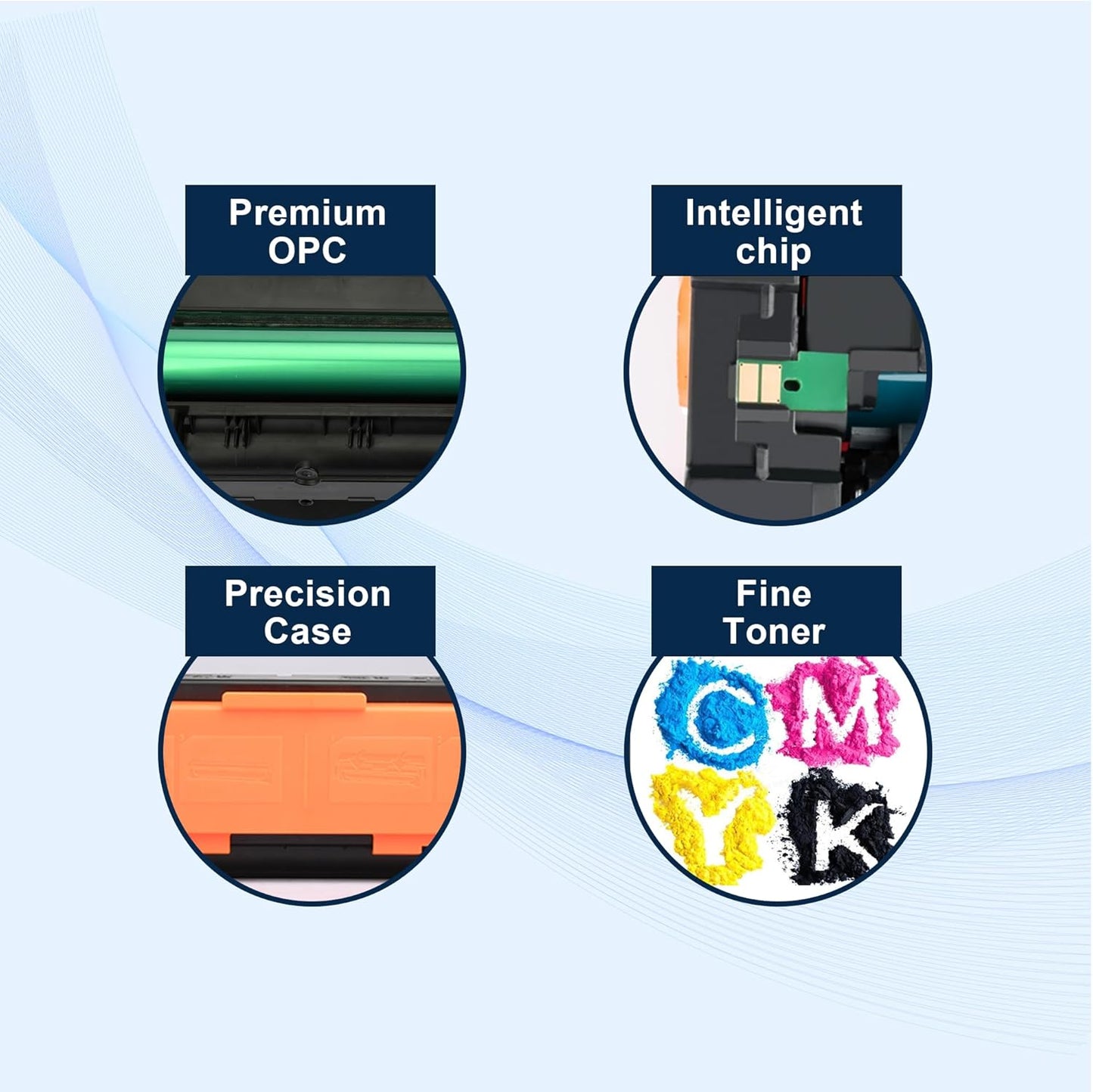 OFFICE-COLOR Replacement for HP 130A Toner Cartridges Set Works with HP Color Laserjet pro MFP M177fw,M176n Printer Ink (Black,Cyan, Magenta, Yellow 4 Pack)