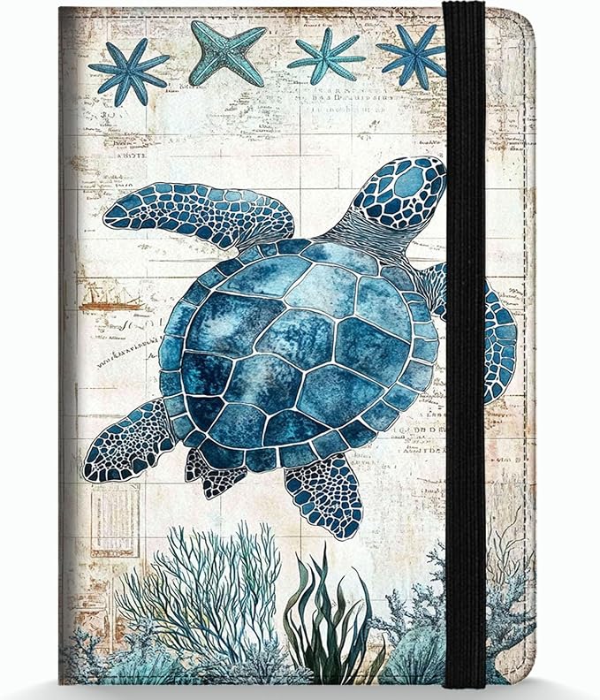 Passport Holder Wallet Cover Case,RFID Blocking Passport Cover,Large Capacity Travel Wallet with Multi Card Slots (Sea Turtle Illustration)