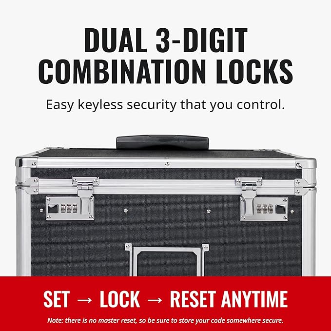 Vaultz Locking Mobile Business Case, Legal Size, Black, 14.5 x 13.5 In | Key lock securely closes case for documents on the go, legal-size interior fits letter and legal paperwork, durable case