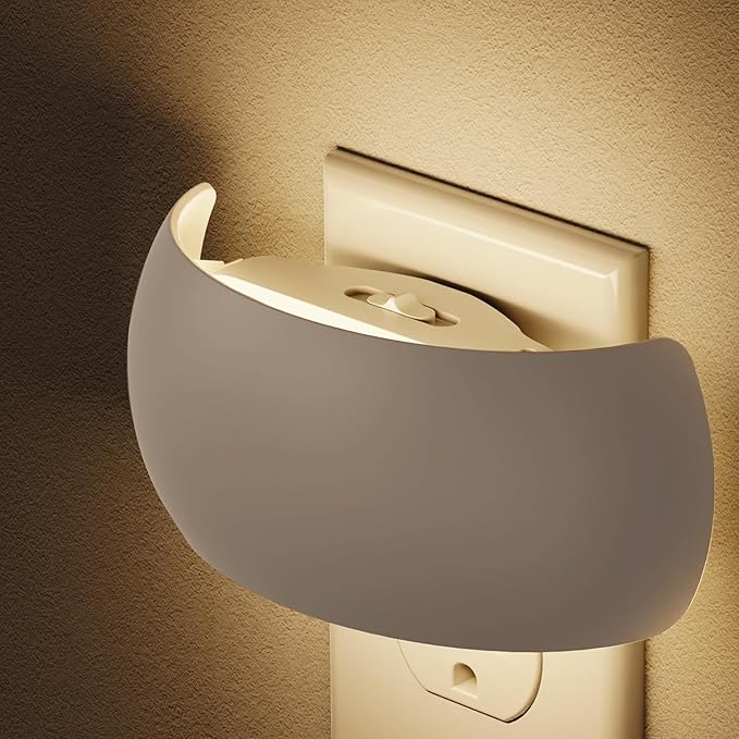 Briignite Night Light, Night Lights Plug into Wall, Backlit, Auto Dusk to Dawn Sensor, 0-100LM Dimmable Night Light, LED Plug in Sleep Nightlight for Kids, Bathroom, Bedroom, Hallway, Stairs, 1 Count