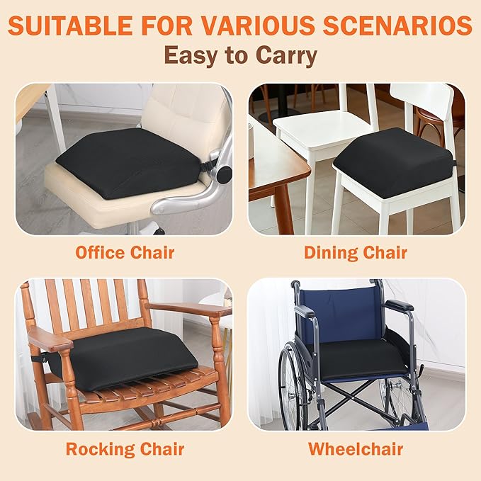 ROYALAY Hip Cushion Post Surgery with Breathable Cover, Memory Foam Hip Replacement Kit After Surgery, Seat Cushion with Anti-Slip Bottom, Chair Cushions for Elderly