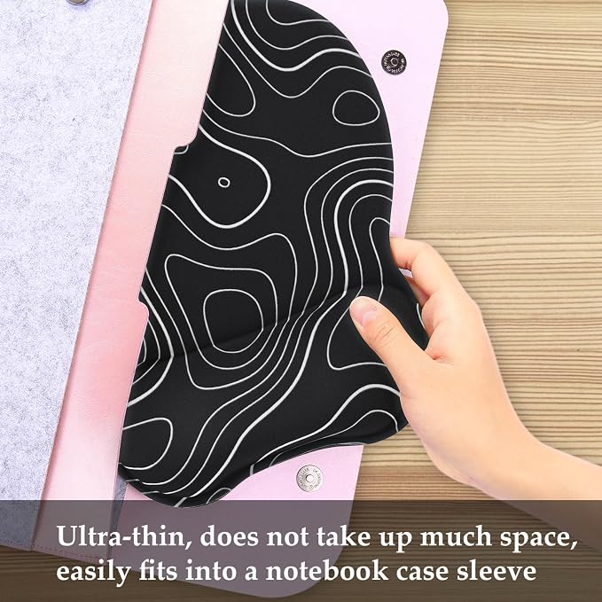 EooCoo Ergonomic Mouse Pad with Wrist Rest, Memory Foam Support Mousepad | Non-Slip Base for Computer, Cafe, Home & Office, 9.64 x 8.26 in Office Desk Accessories, Carpal Tunnel Relief