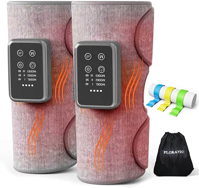 Cordless Leg Massager with Heat for Daily Pain & Comfort Use, Calf Massager with Adjustable Wraps, 3 Modes & 3 Intensities, Useful Gift for Men, Athletes & Seniors, Relaxation Gifts for Women