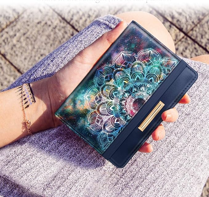 Coco Rossi Passport Holder for Travel Women Slim RFID Passport Cover Wallet | Travel Essentials, Passport Book Holders, Passport Wallet Cover Case, PU Leather, Cute, Thin, Spliced Design, Mandala