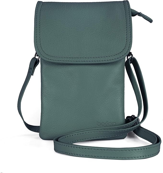 befen Genuine Leather Small Crossbody Bags for Women Cell Phone Travel Bag | Soft Real Leather, Adjustable Shoulder Strap, Card Slots, Compact Size, Daily Travel Shopping Outing Use, Phone Purse