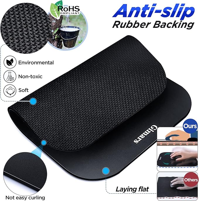Gimars Large Smooth Superfine Fibre Memory Foam Ergonomic Mouse Pad Wrist Rest Support Mousepad with Nonslip Base for Laptop, Computer, Gaming&Office