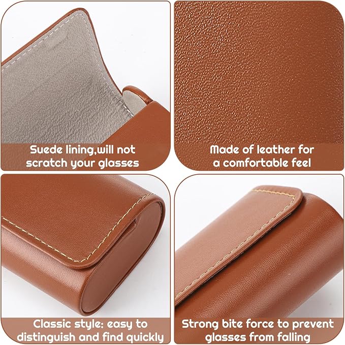 4Pack Glasses Case, Eyeglasses Case Hard Shell, Lightweight Portable Case for Sunglasses Eye Glasses Case with Cleaning Cloth Unisex