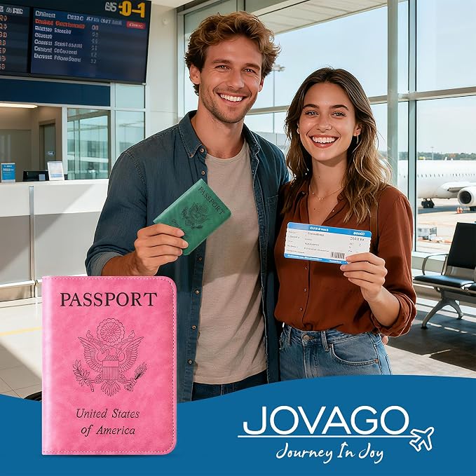 Airtag Passport Holder for Travel Essentials, RFID Passport Cover | Rfid Blocking Wallet, Synthetic Leather Case, Vacation Travel Accessories, For Women Men
