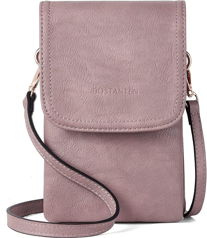 BOSTANTEN Small Crossbody Bag for Women Designer Cell Phone Purse | Vegan Leather, Multiple Pockets, Card Slots, Compact Size for Phone, Cards and Keys, Daily Travel Shopping Use