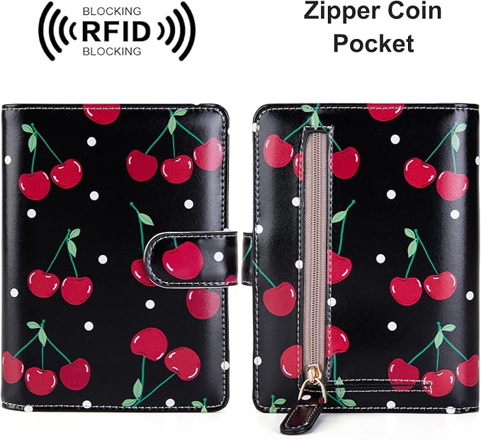 Passport Holder for Travel Essentials, RFID Blocking Passport Wallet Cover with Magnetic Closure, Passport Book Holders for Women and Men (Cherry)