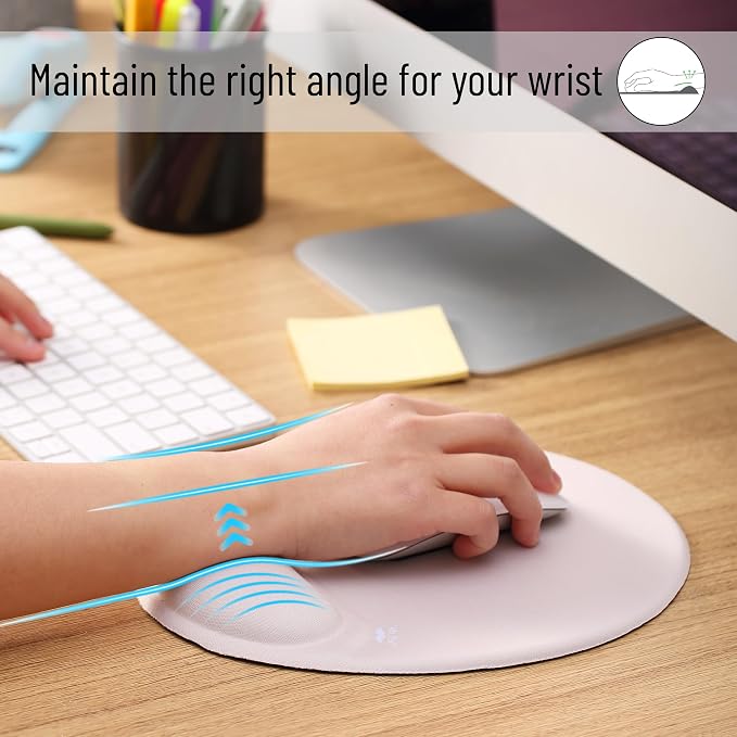 Mr. Pen- Ergonomic Mouse Pad with Wrist Rest | Breathable Fabric with Memory Foam Cushion, Non-Slip Rubber Base, Gel Mouse Pad with Wrist Support