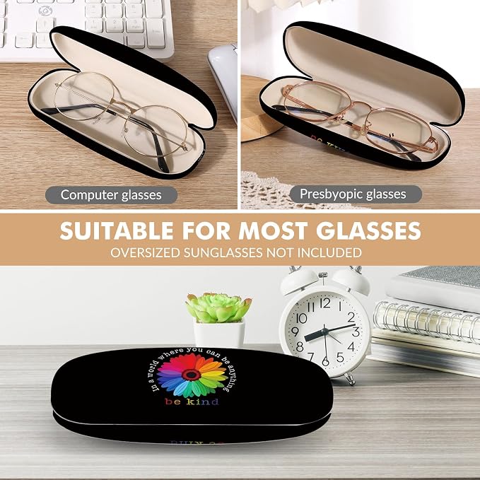 Glasses Case Hard Shell,Portable Protective Eyeglasses Case, Eyeglass Holder Box with Cleaning Cloth, for men women