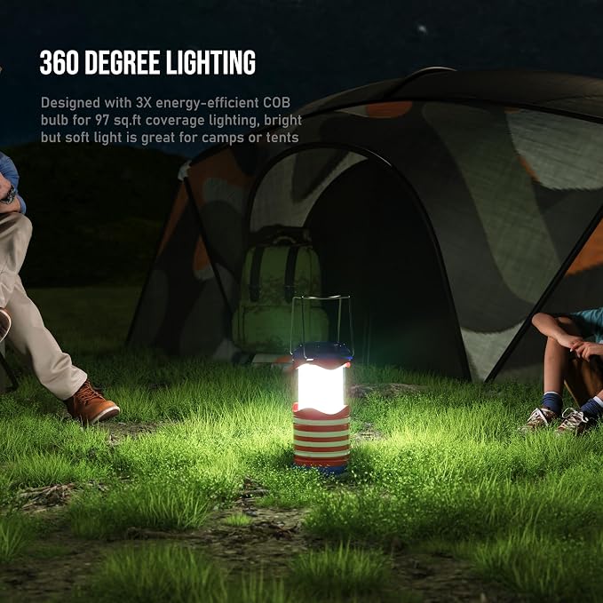Lichamp LED Camping Lantern, 4 Pack Battery Powered Flashlight for Power Outages, Portable Collapsible Hanging Light Essential for Home, Outdoor, Emergency Lamp Survival Kit Gear for Hurricane, C2