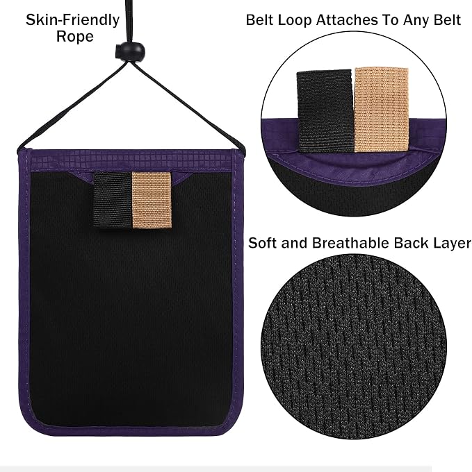 Travel Pouch Neck Wallet Family Passport Holder Organizer Case with RFID Blocking | Family Passport Holder