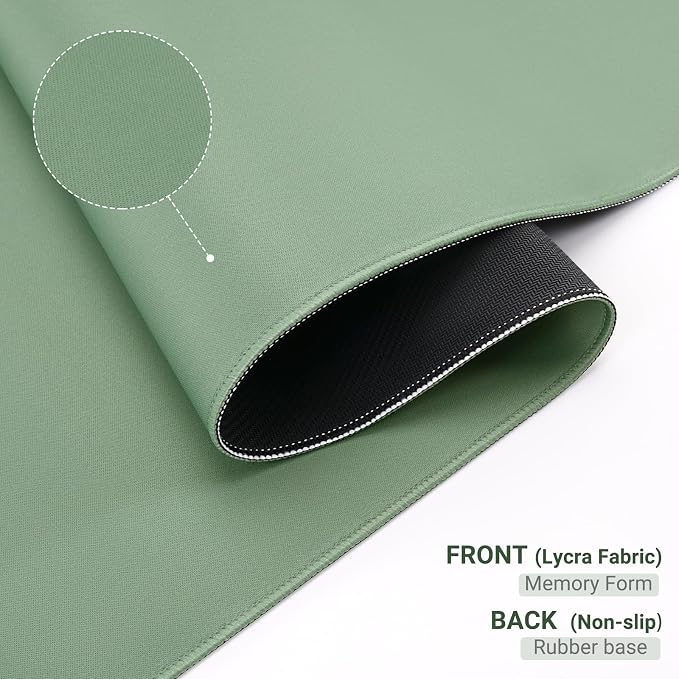 MOSISO Keyboard Mouse Pad Set, Gaming Mouse Pad&Keyboard Wrist Rest | Ergonomic Wristrests with Memory Foam Home Office Easy Typing Cushion Non-Slip Mousepad, Antique Green
