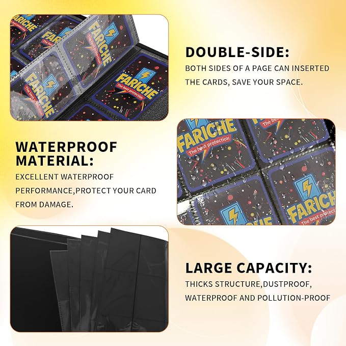 Toploader Card Binder for TCG Cards, 20-Pocket Portable Card Collector Ablum Holder Book Fits 2000 Cards with 50 Removable Sleeve, Waterproof Trading Card Binder Display Storage Carrying Cases