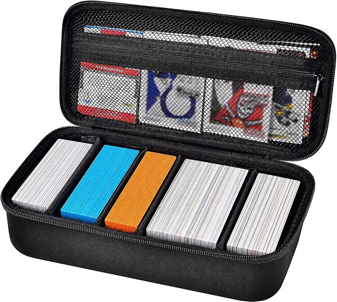 ALKOO Premium 900+ Trading Card Carrying Case - Hard Shell TCG Travel Storage Bag with Dividers & Shoulder Strap - Holds 900+ Sleeved Cards or Deck Boxes - Compatible with MTG & Sports Cards