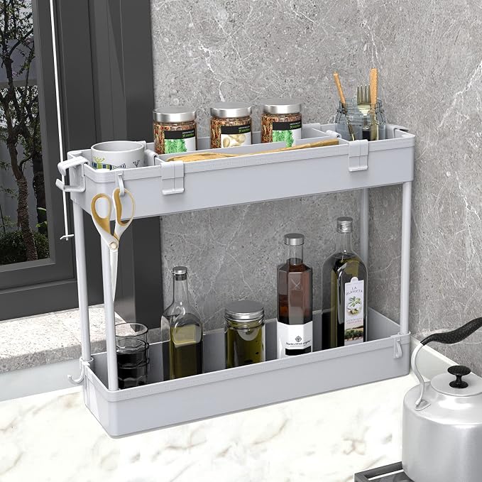 Slim Storage Cart 3 Tier,Bathroom Organizer Rolling Utility,Mobile Shelving Unit Slide Out for Office, Kitchen, Laundry Room & Narrow Places,Gray