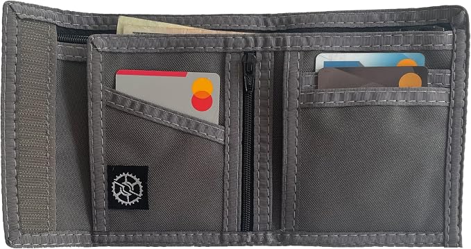 Sprocket Nylon Billfold Wallet with Zippered Pockets (Granite)