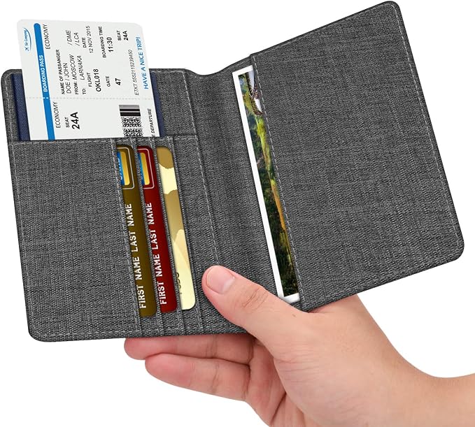 FINTIE Passport Holder, Slim Travel Wallet RFID Blocking Card Case Cover | Passport Cover Protector Essentials with Credit Card Slots, For Women/Men