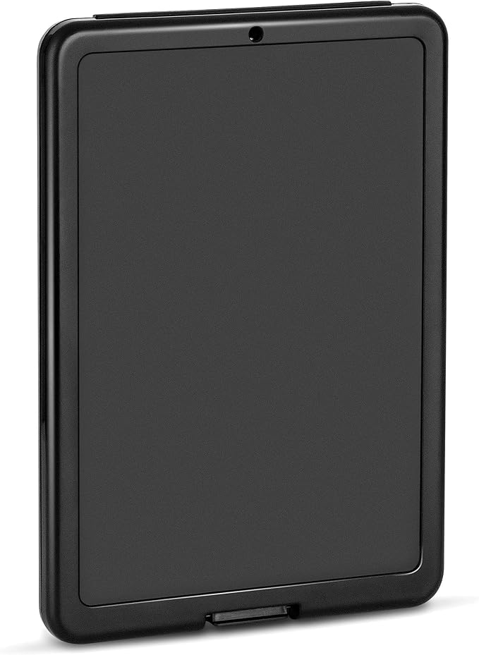 Amazon Basics Sturdy Plastic Storage Clipboard for School & Office Supplies, Lightweight, Black, 4-Pack