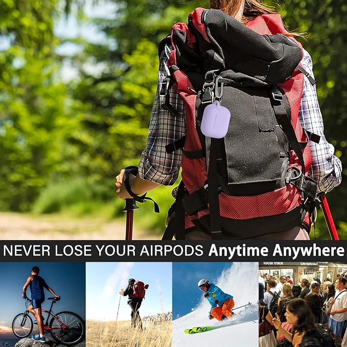 R-fun Compatible with AirPods 3 Case Cover, Silicone Protective Accessories Skin with Keychain Compatible with Apple AirPod 3rd Generation 2021 for Women Men Girls Boys,Front LED Visible,Banana violet