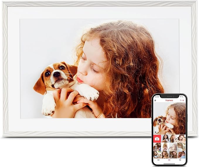 Frameo Digital Picture Frame, 10.1 inch Frameo Digital Frame WiFi, 1280 * 800 IPS HD Touchscreen, 32GB Storage, Instant Share Photo Video, Gifts for Mom, House Warming