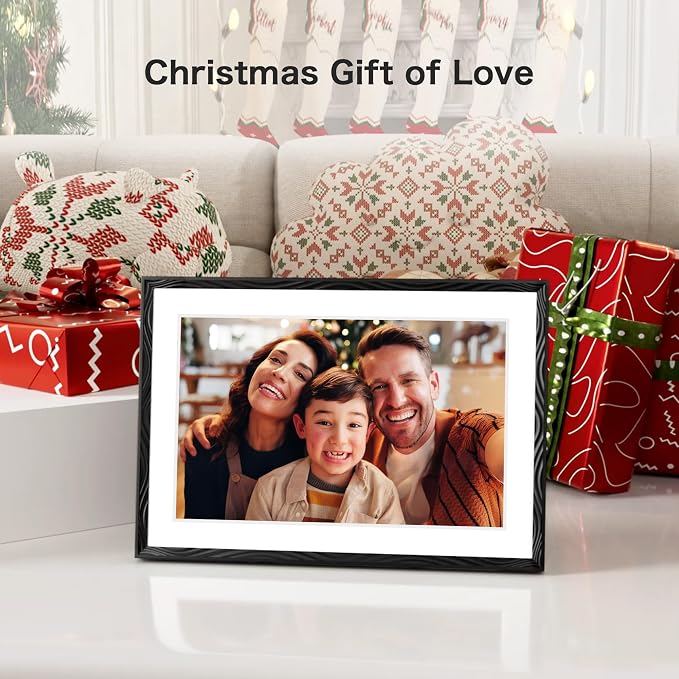 Frameo Digital Picture Frame, 10.1'' Frameo Digital Frame Wifi, 32GB, 1280*800 HD Touch Screen Digital Photo Frame, Wall Mountable, Auto-Rotate, Share Instantly, Wedding, Birthday Gifts for Women, Mom
