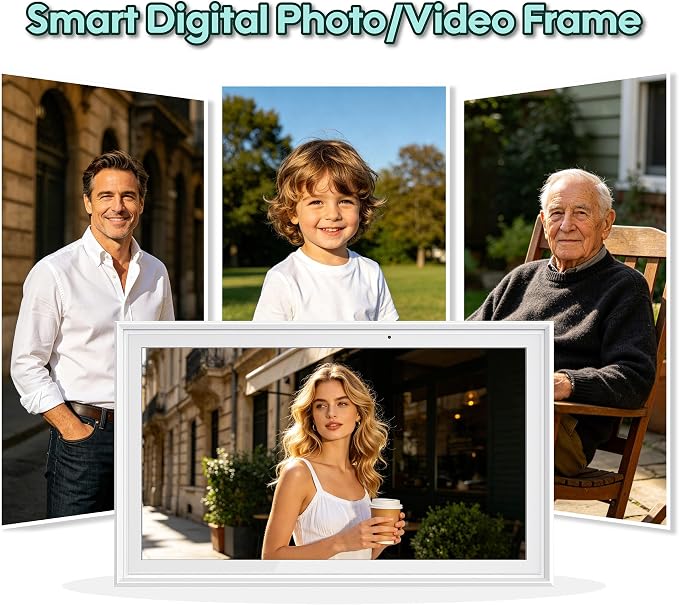 15.6" Smart Digital Calendar, No Subscription WiFi Touch 1080P Photo Frame | No subscription fees, cross-platform WiFi sync iCloud, Google & Outlook, all-in-one FHD touch family organizer photo frame