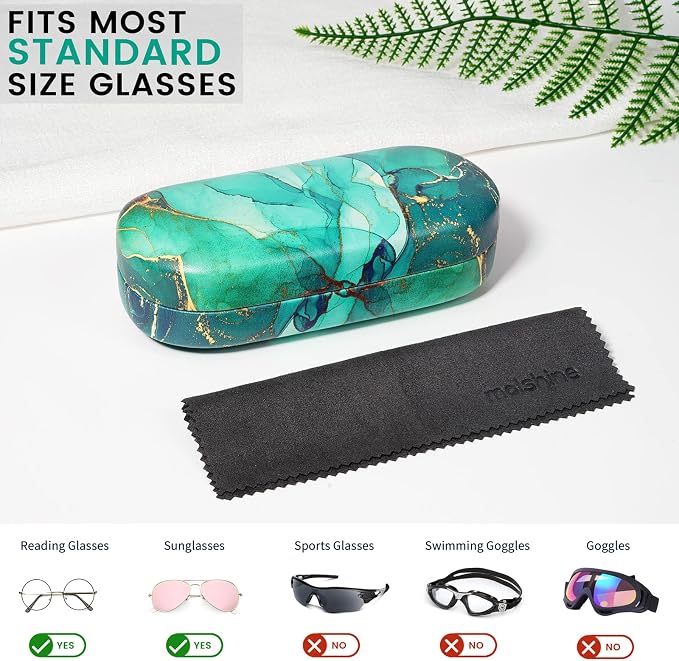 molshine Hard Shell Sunglasses Case,Classic Large Glasses Case for Women Men,Sunglass Eyeglasses