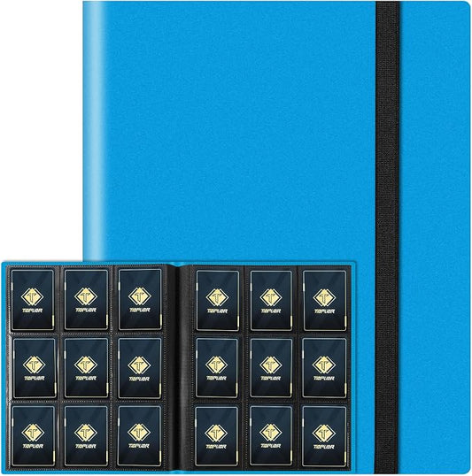 Trading Card Binder, Card Binder Album Folder Book Fit for MTG Baseball Football Sports Cards, Easy to Use Card Collection Binder (Sky Blue, 360 Pockets)