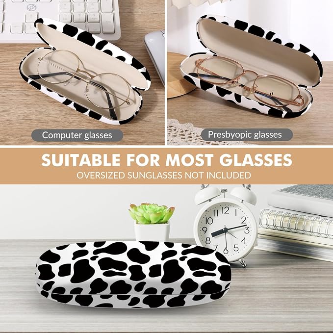 Glasses Case Hard Shell,Portable Protective Eyeglasses Case, Eyeglass Holder Box with Cleaning Cloth, for men women