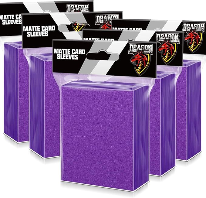 500 Pcs Card Sleeves for Trading Card, Matte Card Sleeves Deck Card Protectors Compatible with Baseball Cards, Sports Cards, Game Cards (Purple)