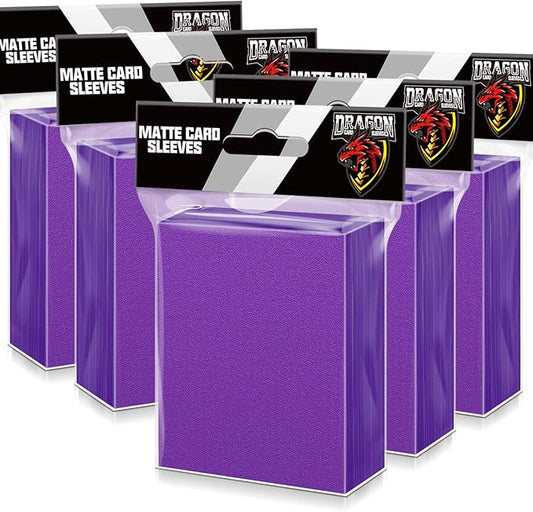 500 Pcs Card Sleeves for Trading Card, Matte Card Sleeves Deck Card Protectors Compatible with Baseball Cards, Sports Cards, Game Cards (Purple)