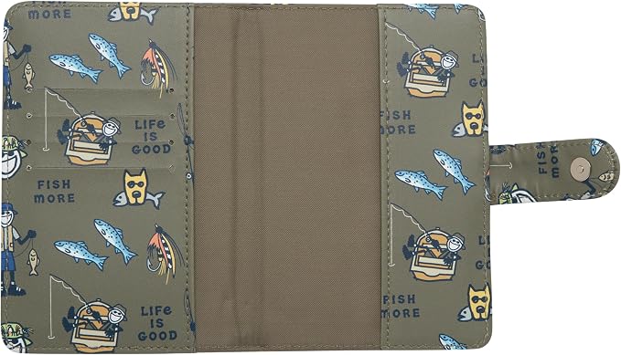 Life is Good Travel Passport Cover, Card Slots, Snap Closure | Slim Design, Card Slots, Snap Closure, Fits Neatly in a Purse or Backpack, Keeps Documents and Boarding Pass Organized