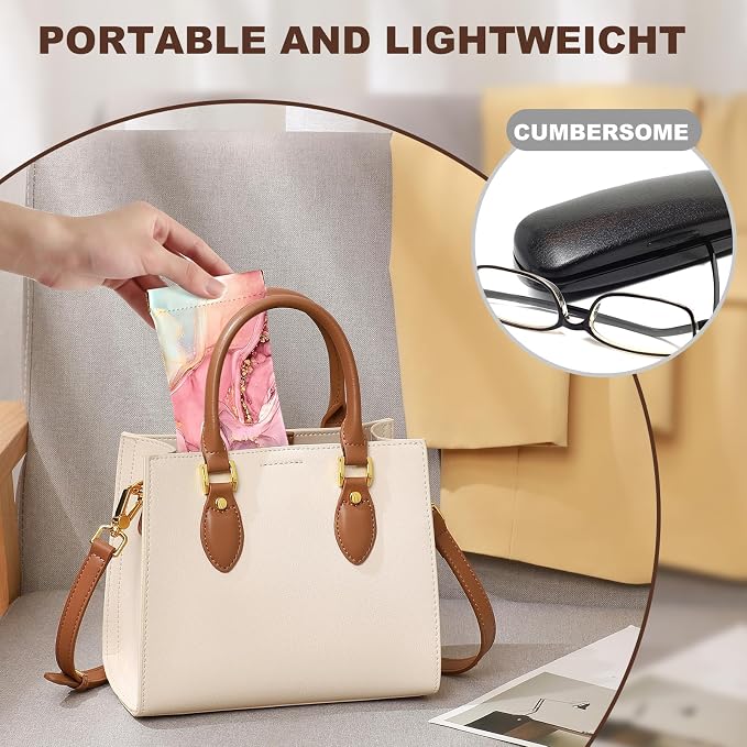 Anikathy 2Pcs Sunglass Eyeglass Glasses Case Soft PU Leather with Cleaning Cloth Cute Glasses Pouch Bag for Men Women Girs